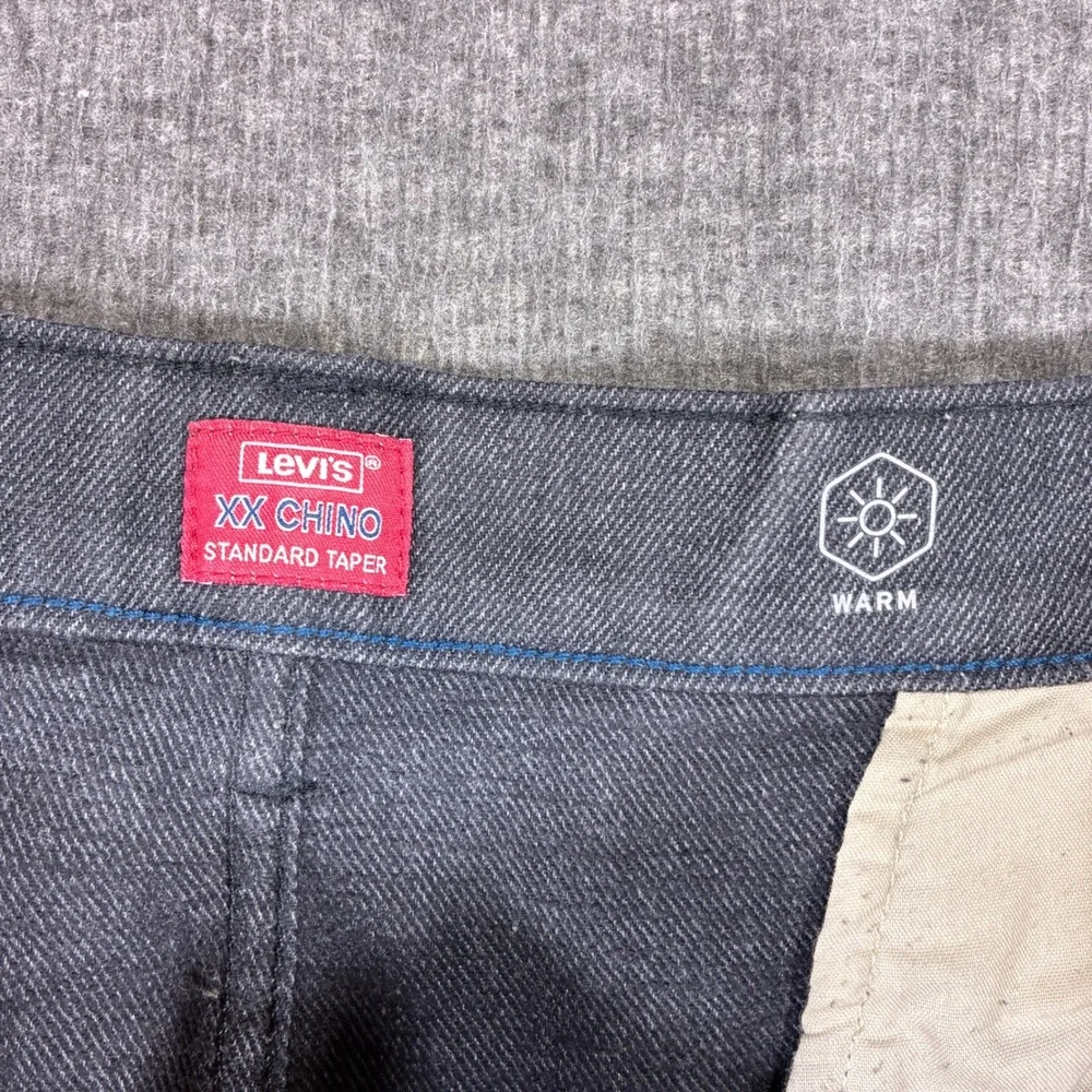 Levi's XX Chino Pants Standard Taper Mens 42x34 Gray Distressed Tech Office